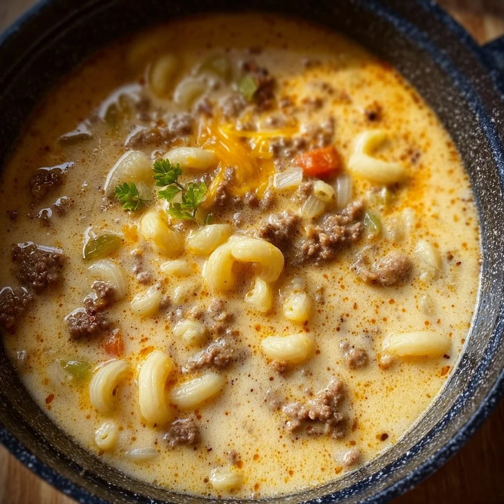 Cheeseburger Macaroni Soup: Creamy Comfort in Every Bowl