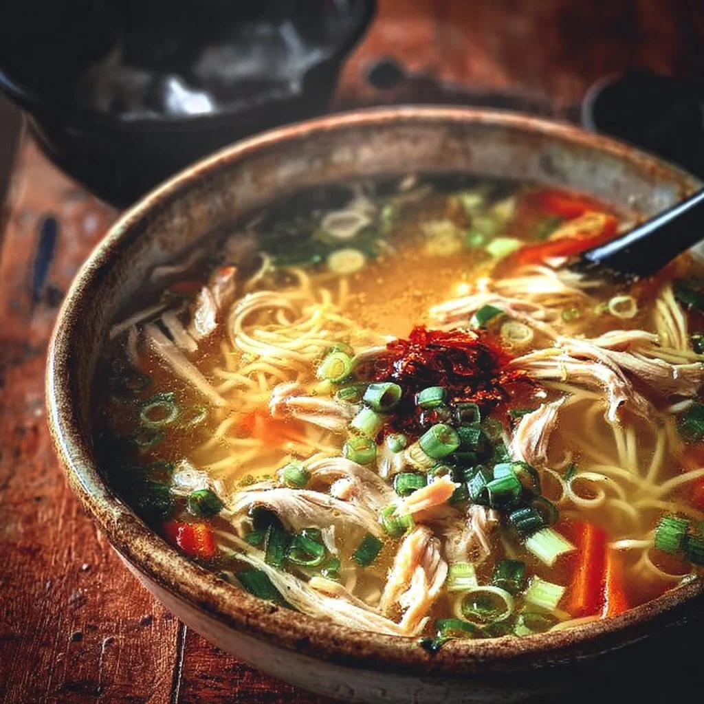 Classic Ginger Garlic Chicken Noodle Soup