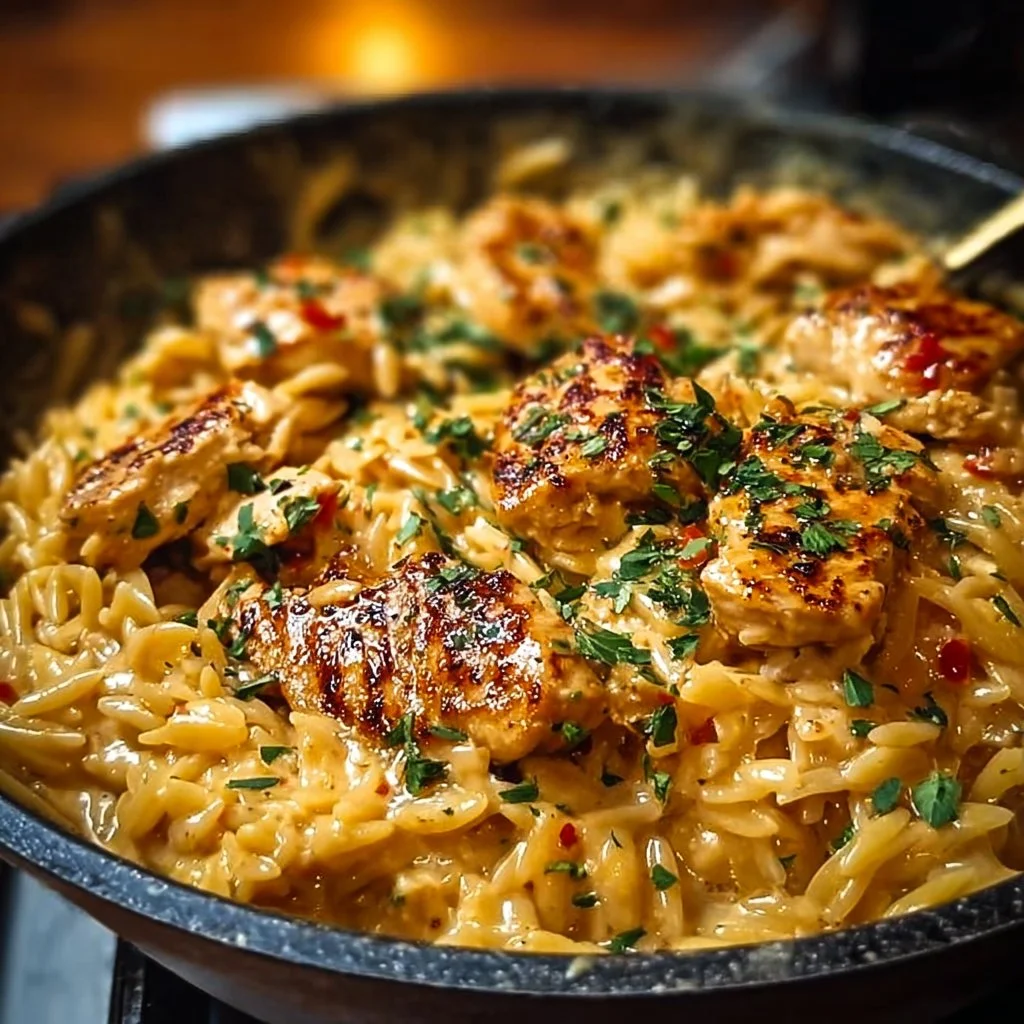 Comforting One-Pot Cajun Chicken Alfredo Orzo in Just 30 Minutes