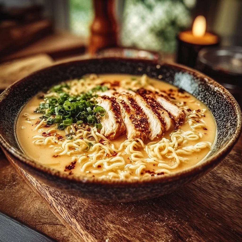 Creamy Garlic Chicken Ramen