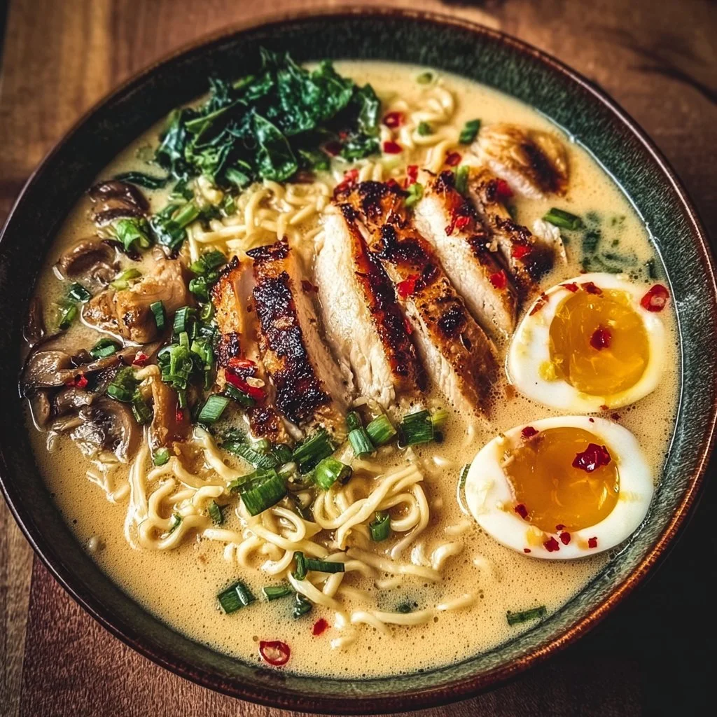 Creamy Garlic Chicken Ramen