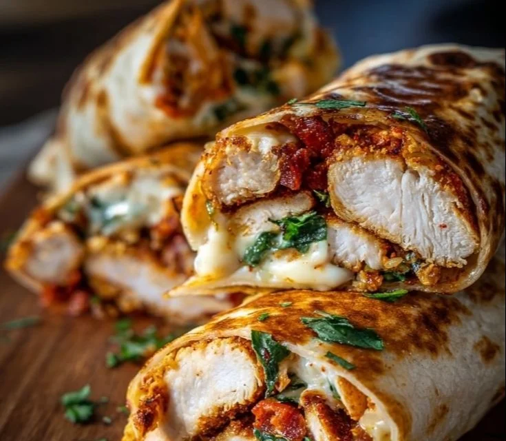 Crispy Air Fryer Chicken & Mozzarella Wraps