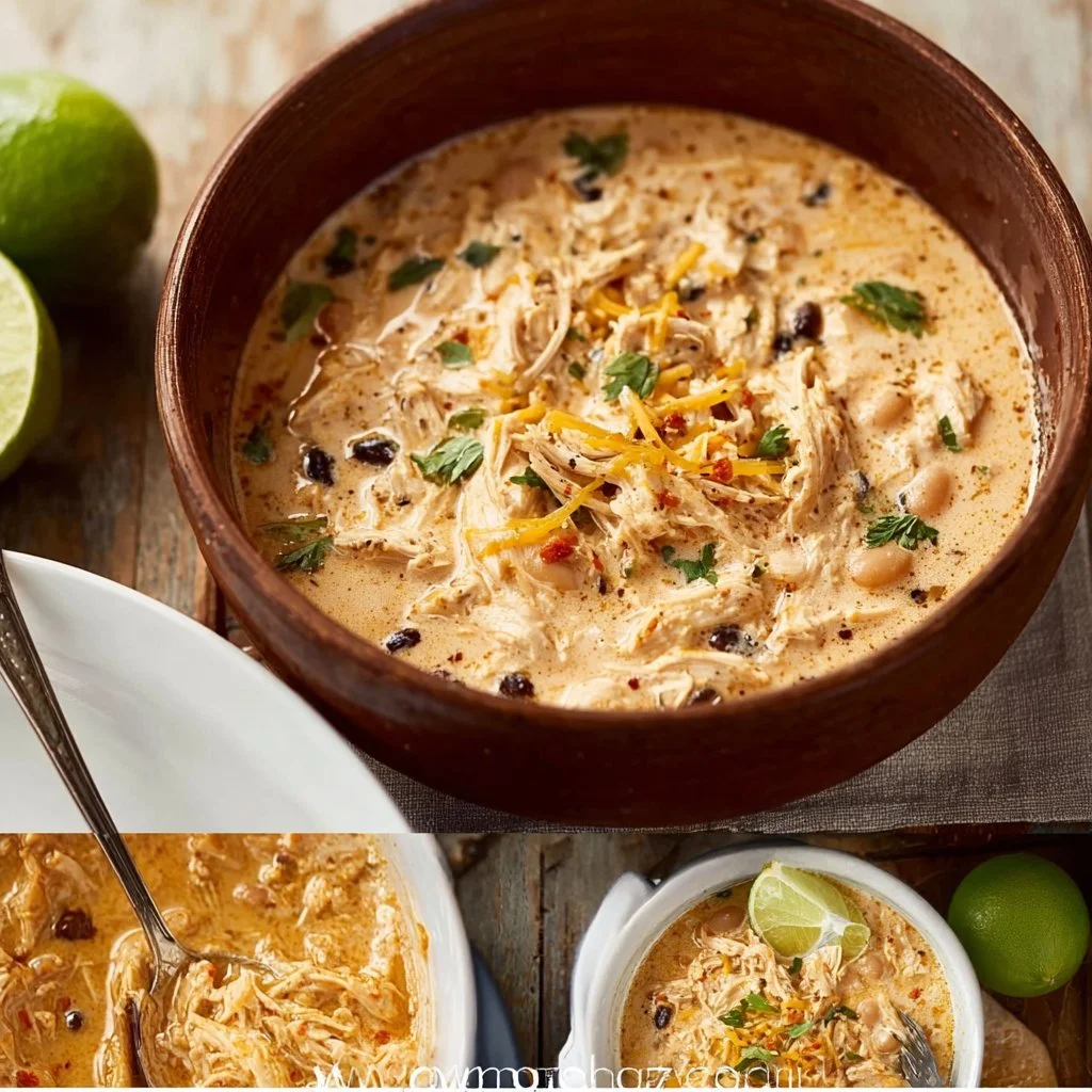 Crockpot White Chicken Chili with Cream Cheese