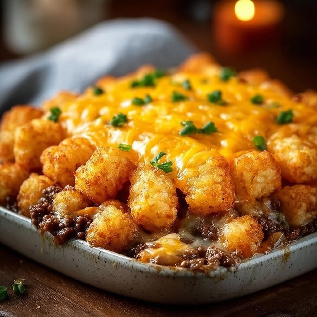 Tater Tot Casserole with Ground Beef