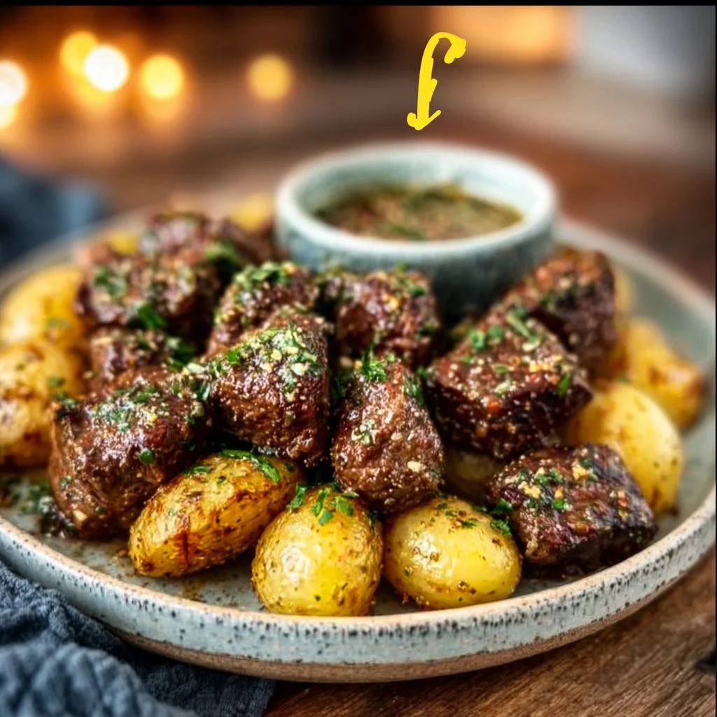 Garlic Butter Beef Bites with Potatoes