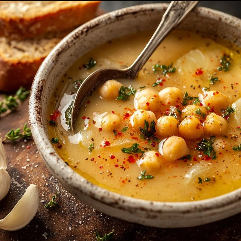 Garlic Chickpea Soup