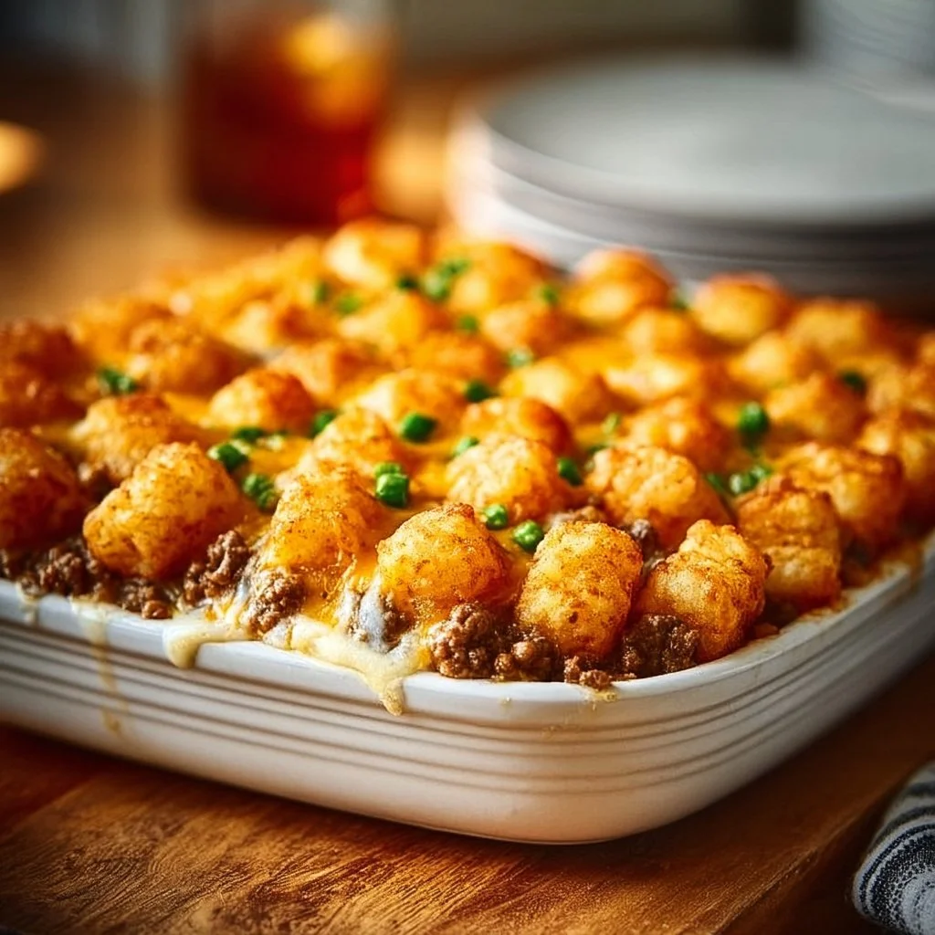 Tater Tot Casserole with Ground Beef