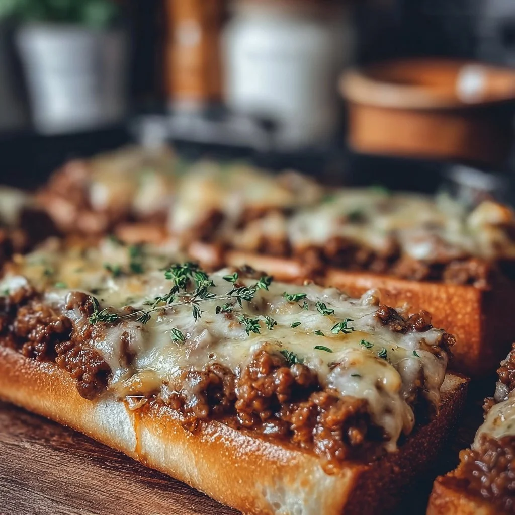 Cheesy Garlic Bread Sloppy Joes