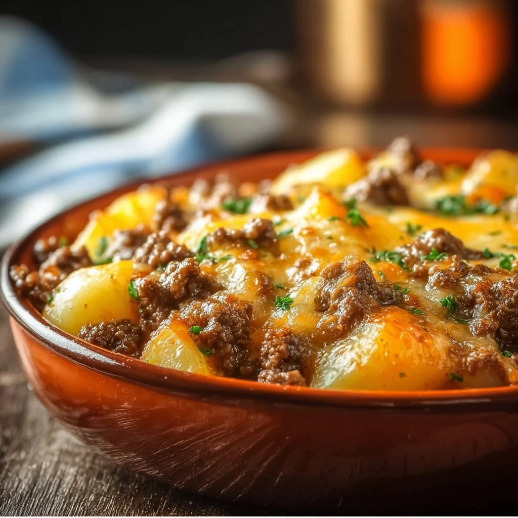 Cheesy Ground Beef & Potato Casserole