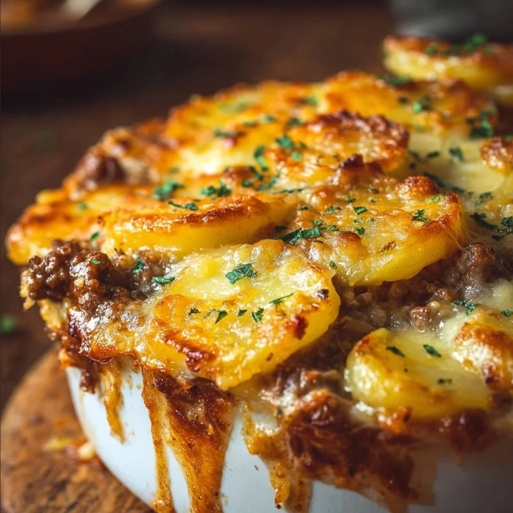 Cheesy Hamburger Potato Casserole