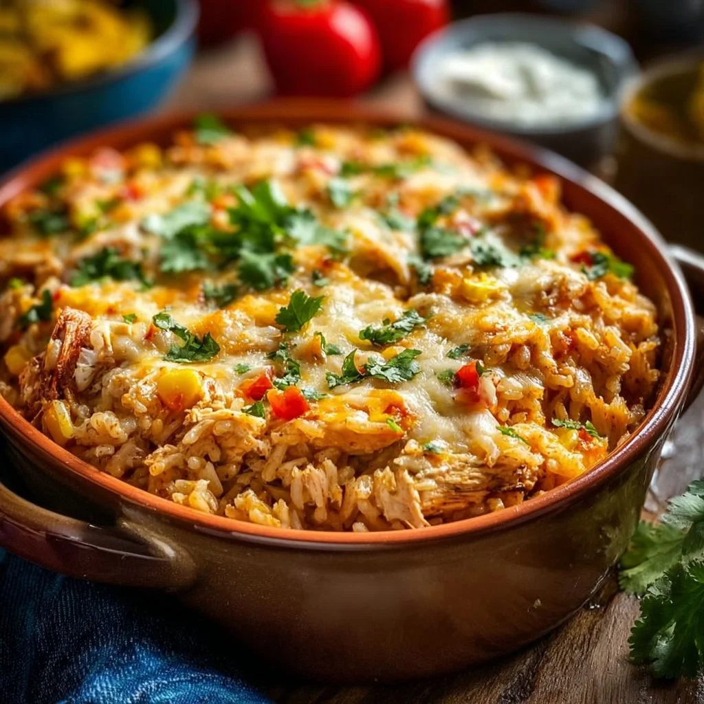 Chicken Enchilada Rice Casserole