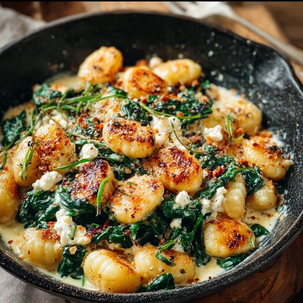 Creamy Gnocchi with Spinach and Feta