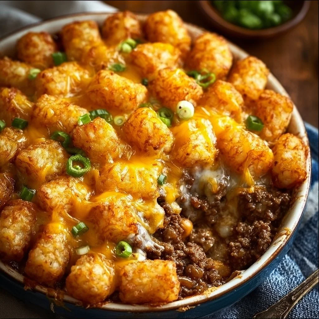 Tater Tot Casserole with Ground Beef
