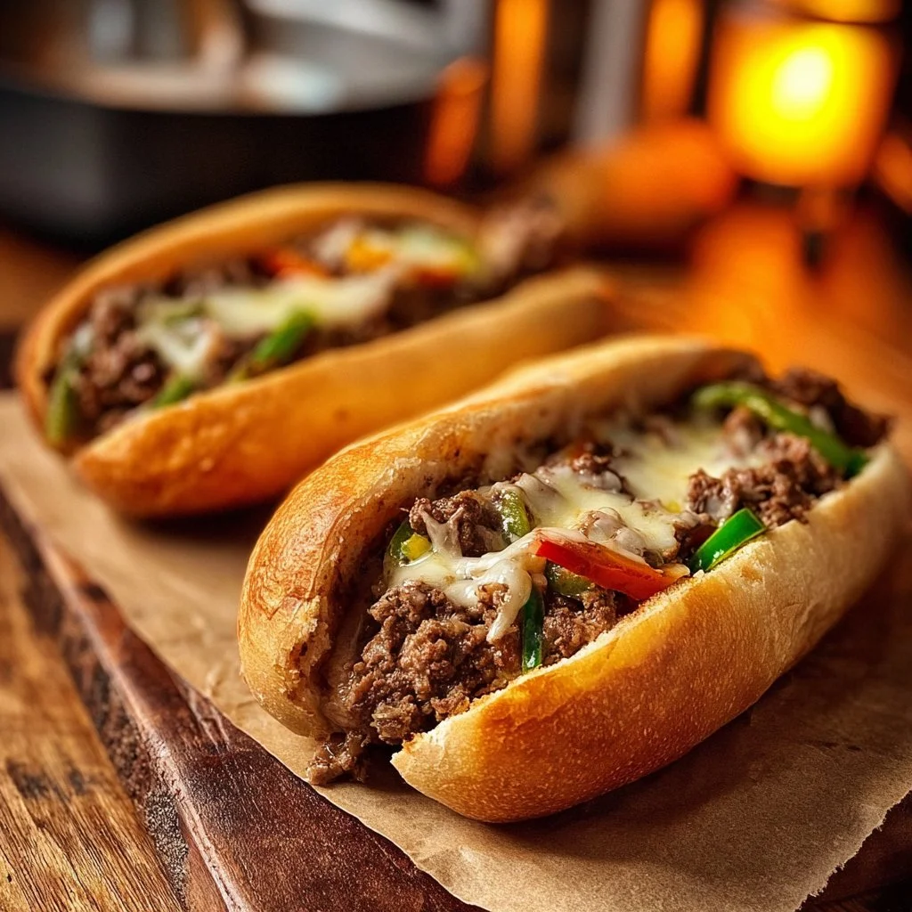 Ground Beef Philly Cheesesteaks