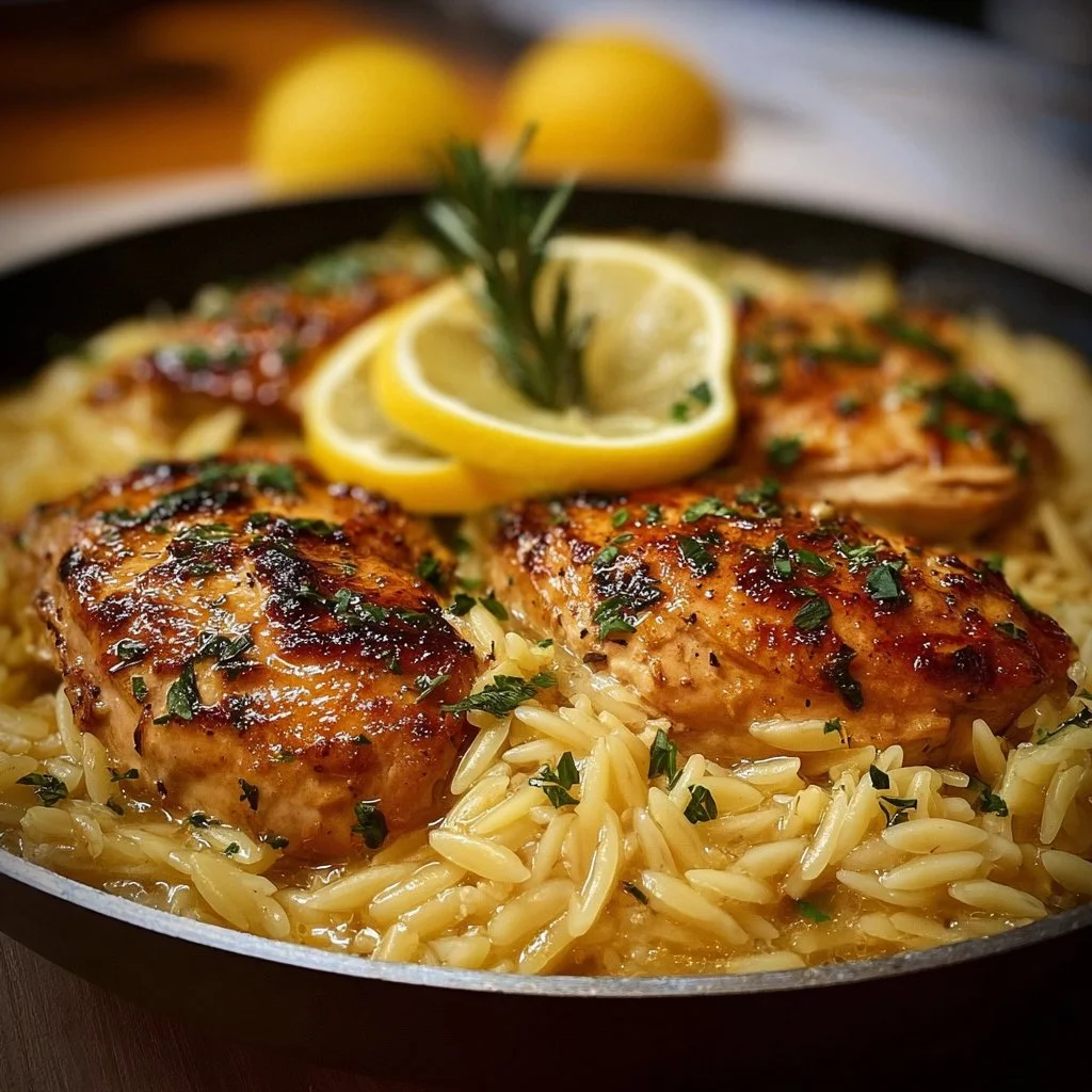 Easy Greek Lemon Garlic Chicken & Orzo That Bursts with Flavor