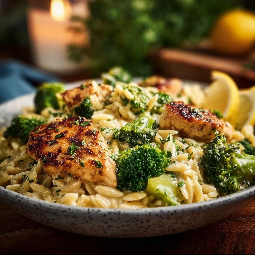 Lemon Pepper Chicken Broccoli Orzo