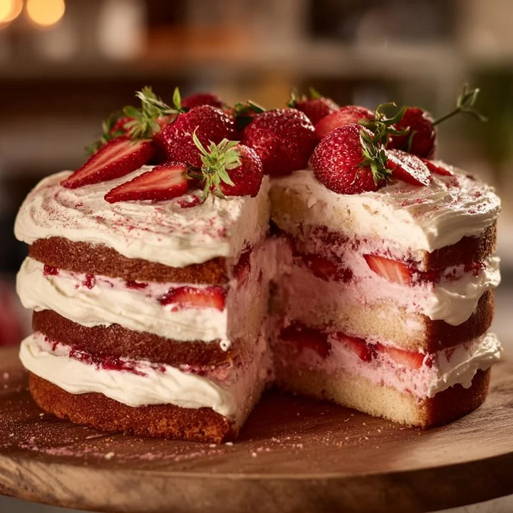 Homemade Strawberry Cake
