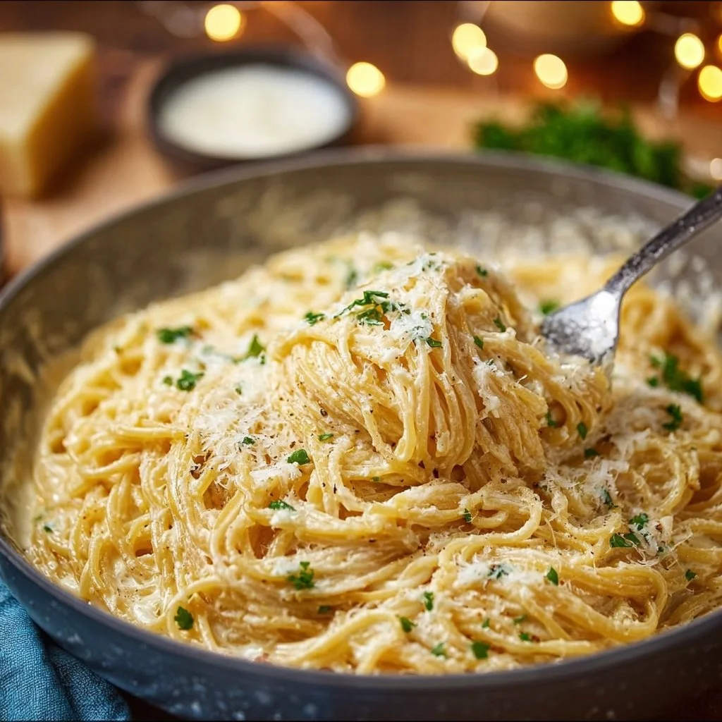 Cheesy Garlic Parmesan Spaghetti