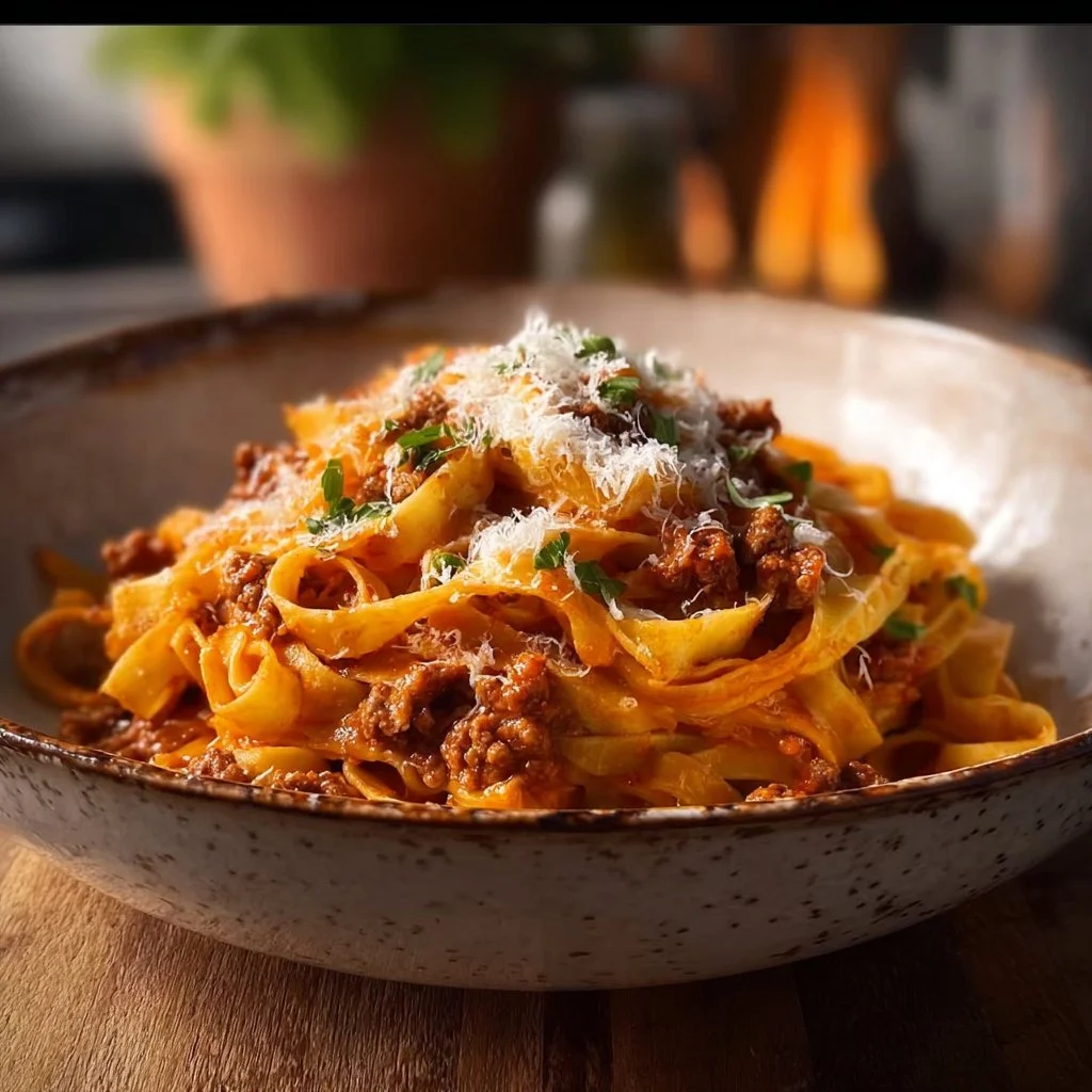 Creamy Fettuccine Bolognese