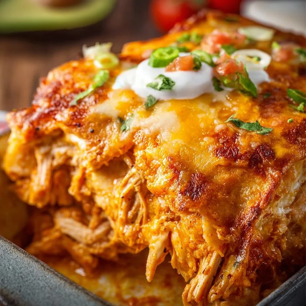 Keto chicken enchilada casserole