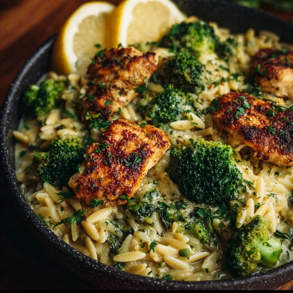 Lemon Pepper Chicken Broccoli Orzo