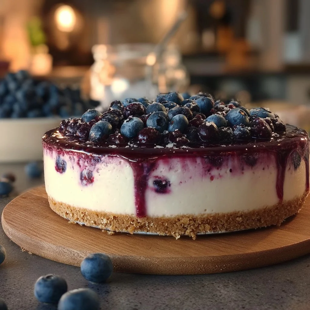 No Bake Blueberry Cheesecake