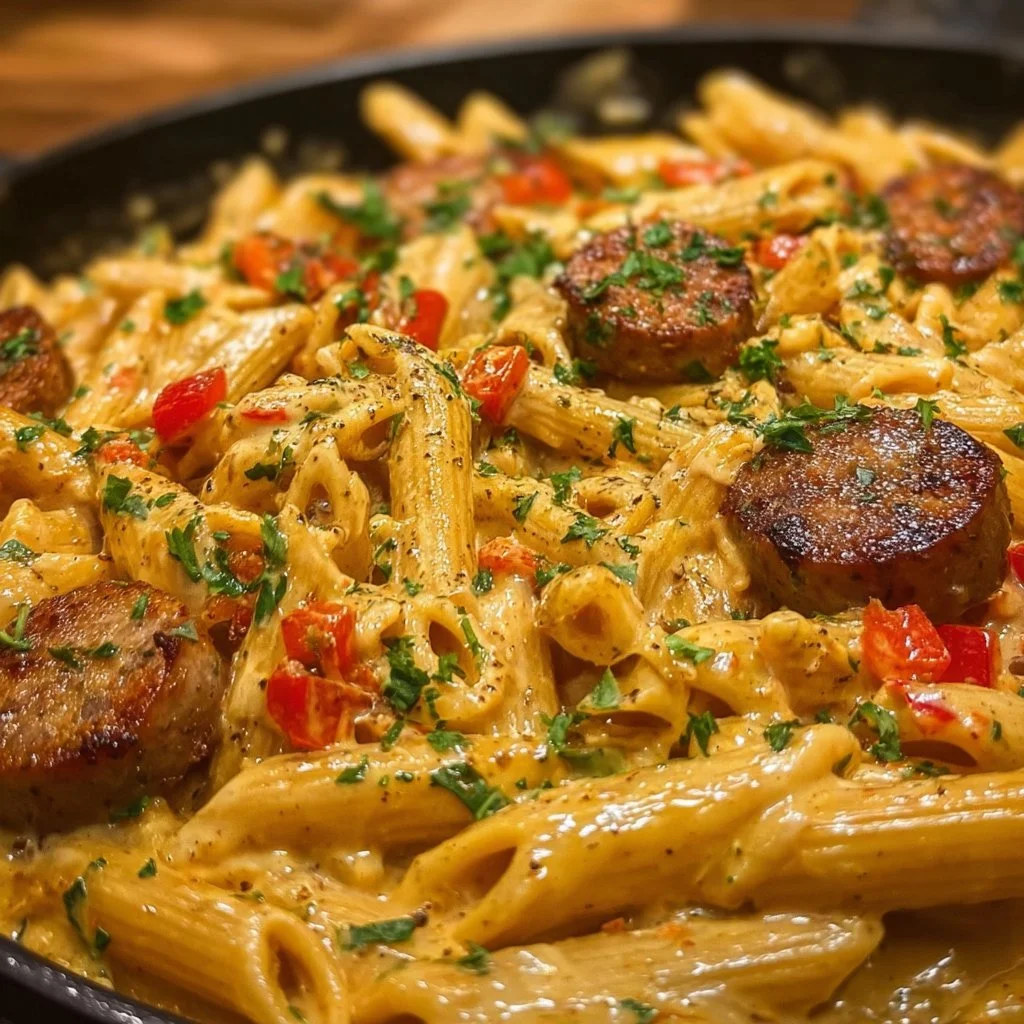 One-Pot Creamy Spicy Cajun Sausage Pasta