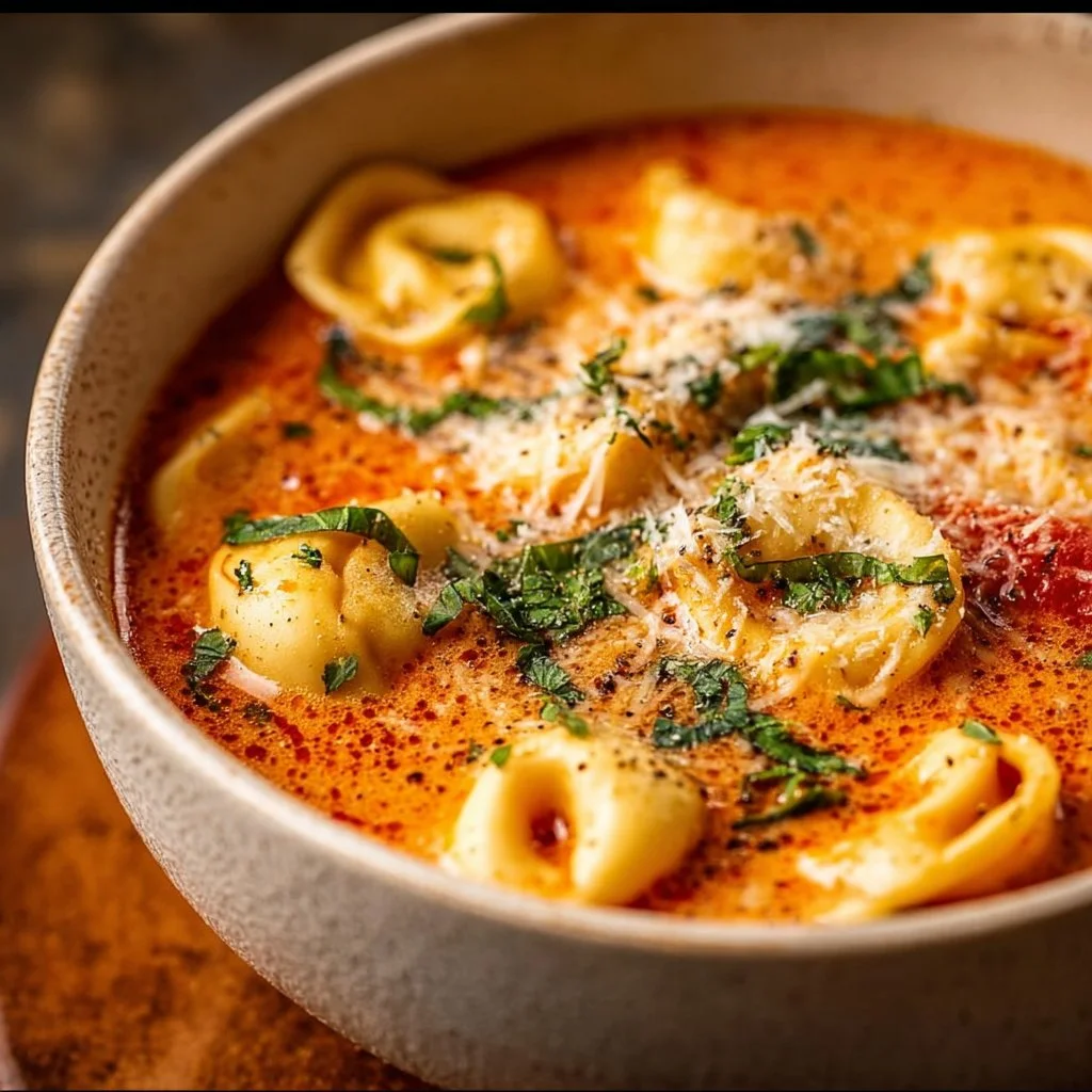 Parmesan Tomato Tortellini Soup