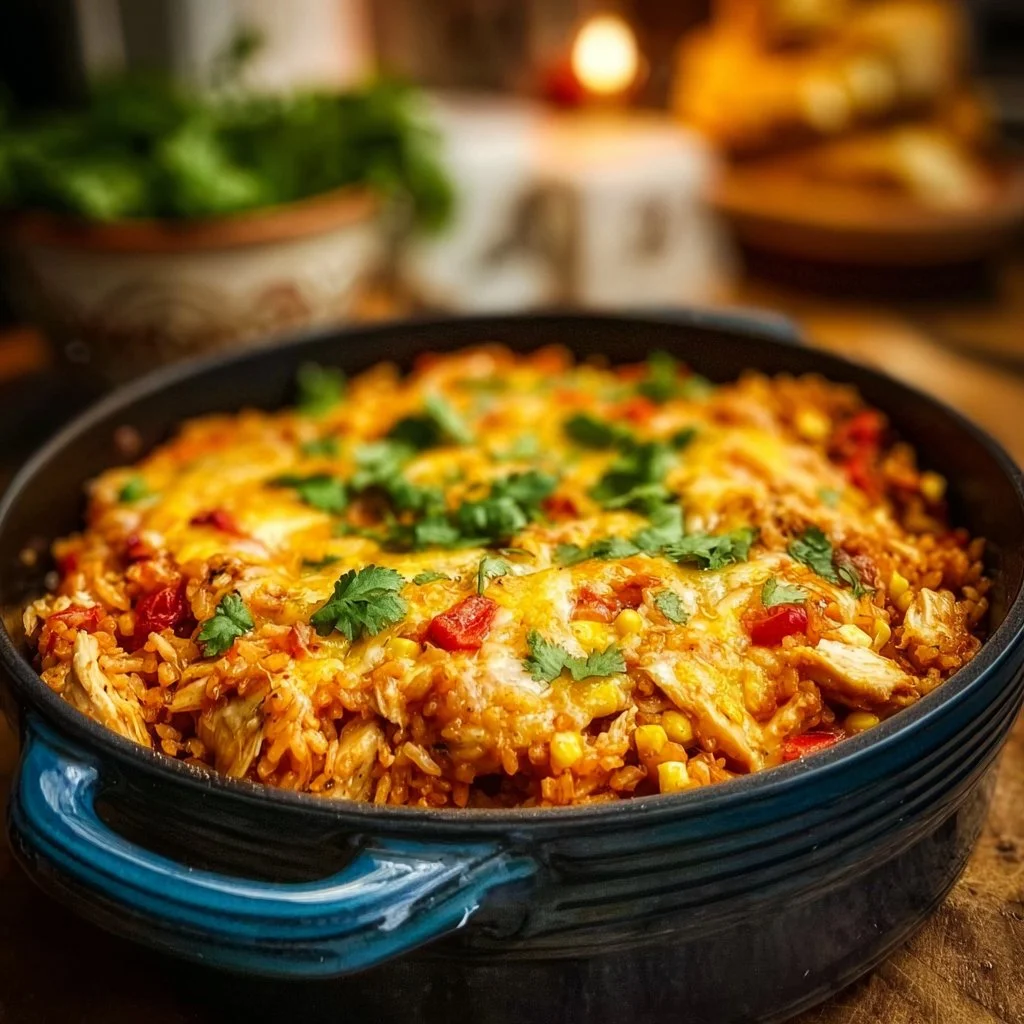 Chicken Enchilada Rice Casserole