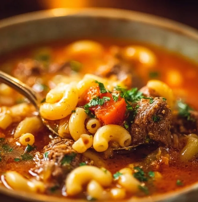 Beef and Macaroni Soup