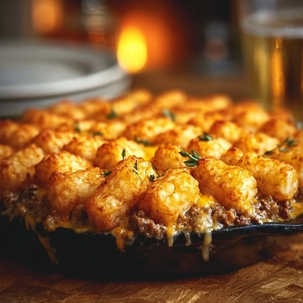 Tater Tot Casserole with Ground Beef