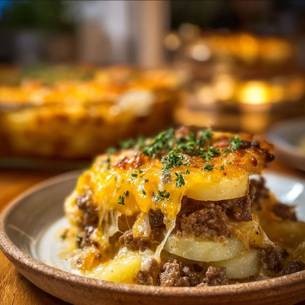 Cheesy Hamburger Potato Casserole