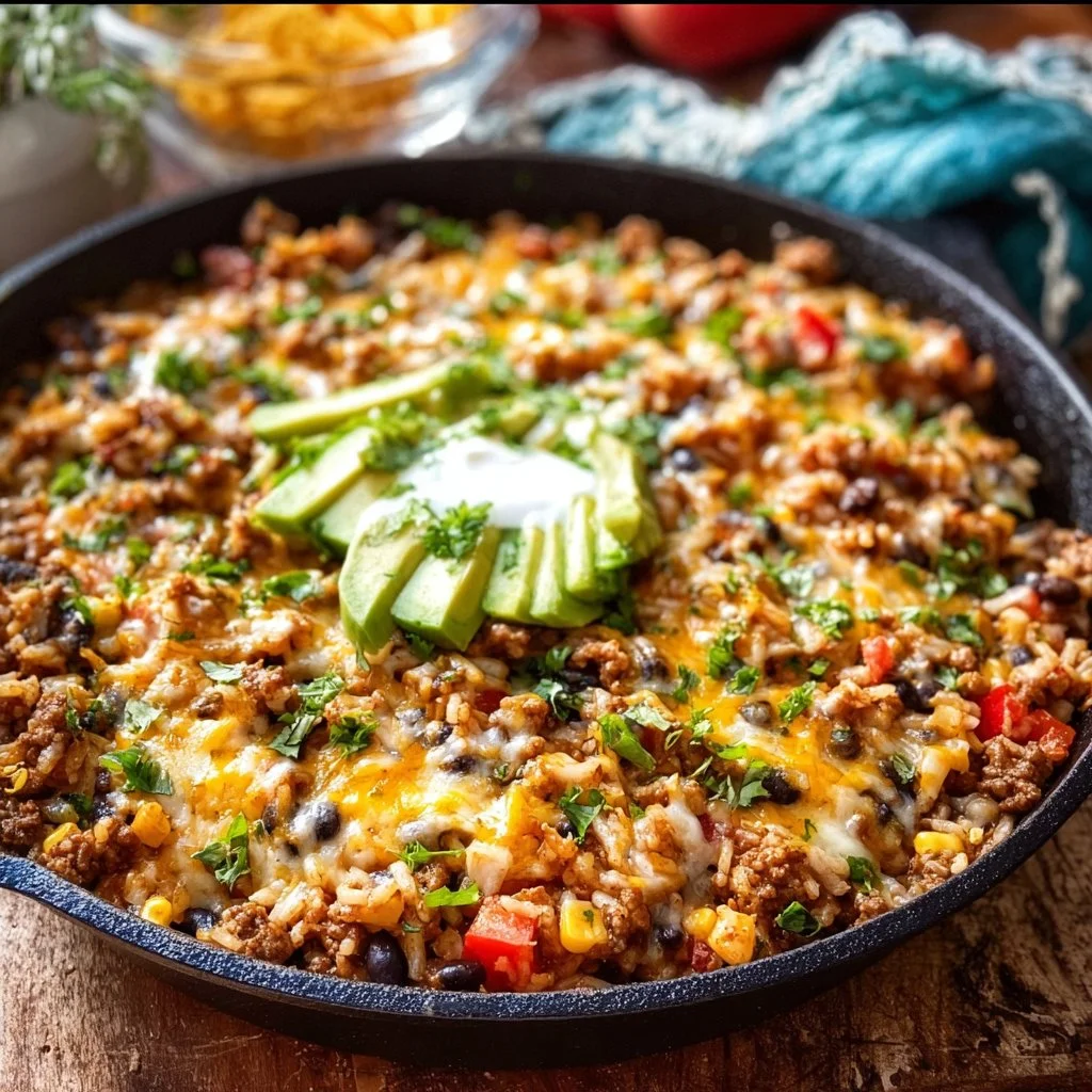 Cheesy Taco Rice Skillet