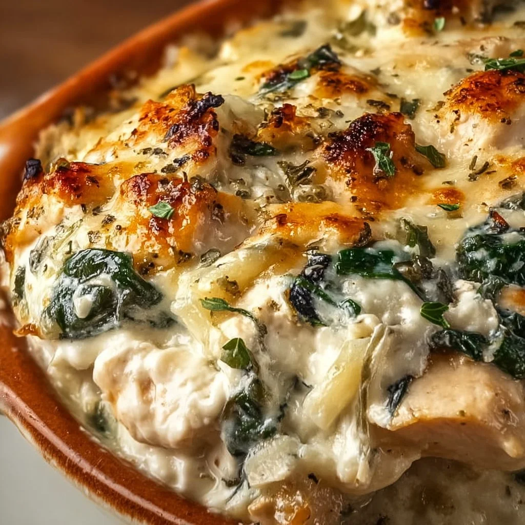 Chicken and Spinach Casserole with Cream Cheese