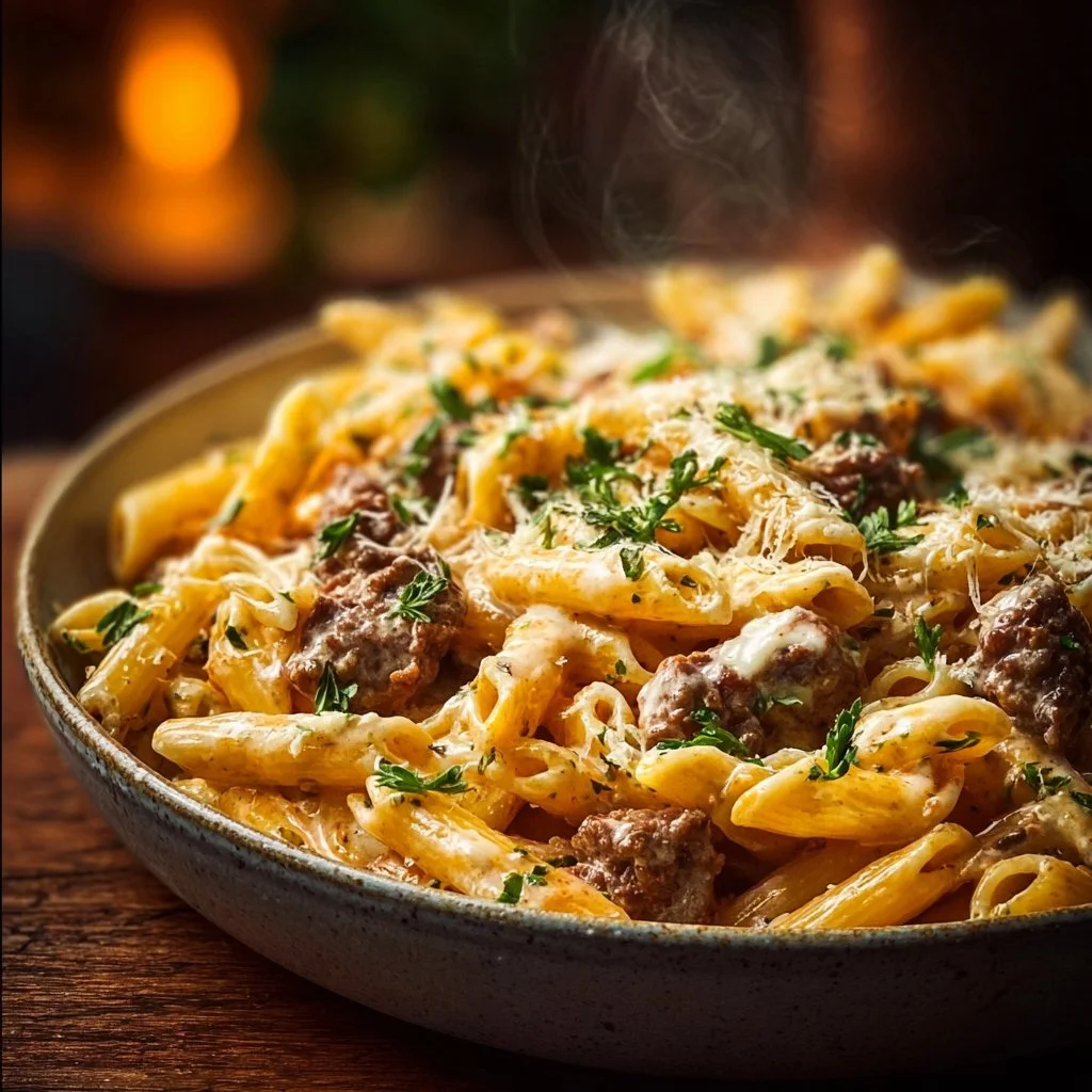 Creamy High Protein Beef Pasta